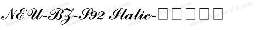 NEU-BZ-S92 Italic字体转换